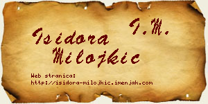 Isidora Milojkić vizit kartica